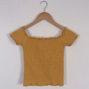 Hollister Off The Shoulder Smocked Crop Top